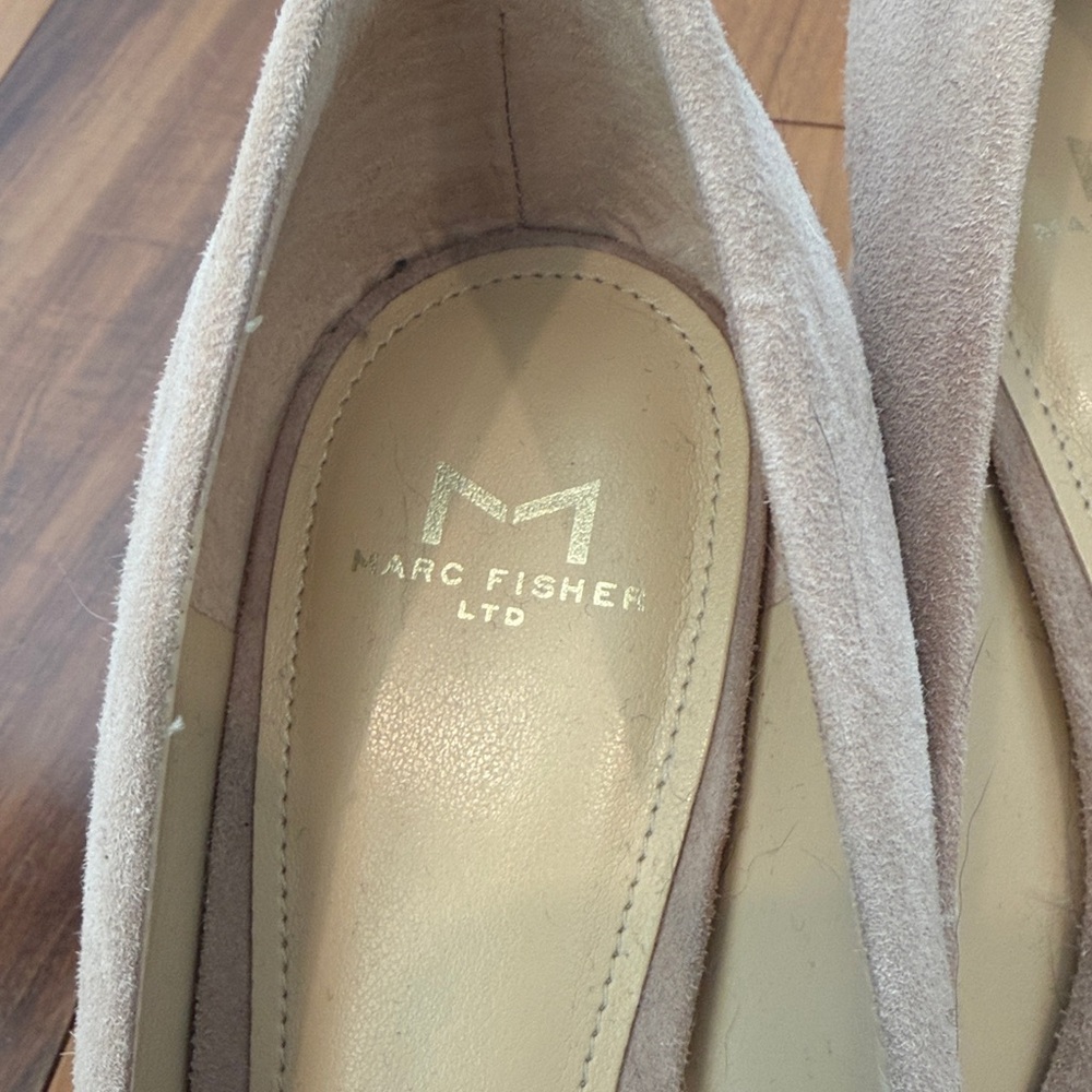 Marc Fisher Tan Suede Pointed-Toe Pumps - Picture 2 of 5